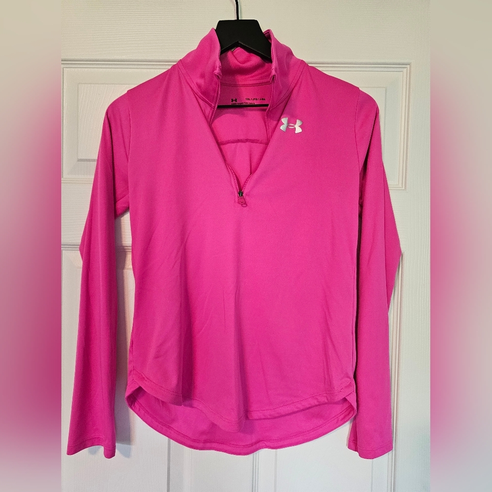 Under Armour Fuchsia Kids Xl Quarter-Zip Top